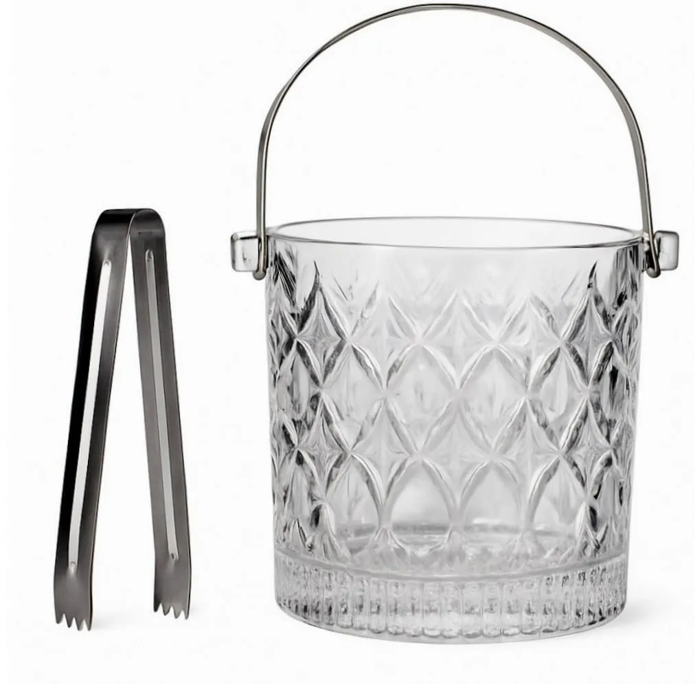 Glass Ice Bucket with Tong